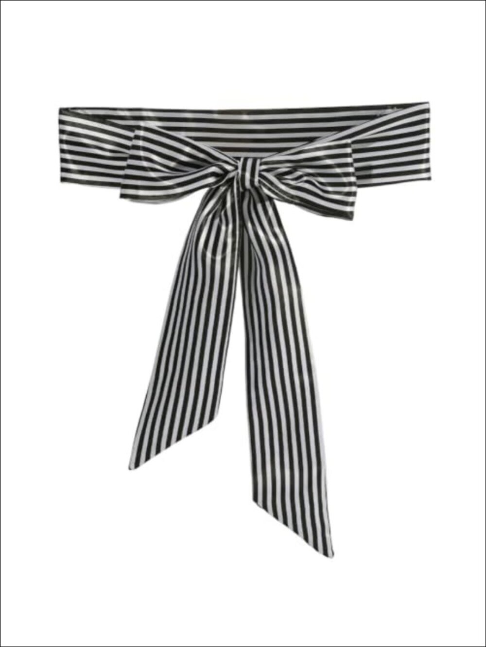 Satin Silk Striped Long Skinny Scarf Belt Tie Waist Sash
